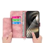 For Xiaomi Poco X7 Pro / Redmi Turbo 4 Skin Feel Flowers Embossed Wallet Leather Phone Case(Pink) - 3