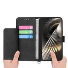 For Xiaomi Poco X7 Pro / Redmi Turbo 4 Skin Feel Flowers Embossed Wallet Leather Phone Case(Black) - 3