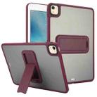 For iPad 4 / 3 / 2 9.7 inch Skin Feel Holder PC Hybrid TPU Tablet Case(Wine Red) - 1