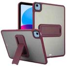 For iPad 10th Gen 10.9 2022 Skin Feel Holder PC Hybrid TPU Tablet Case(Wine Red) - 1