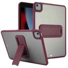 For iPad 10.2 2021 / 2020 / 2019 Skin Feel Holder PC Hybrid TPU Tablet Case(Wine Red) - 1