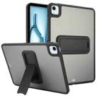 For iPad Air 11 2025 / 2024 Skin Feel Holder PC Hybrid TPU Tablet Case(Black) - 1