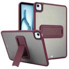 For iPad Air 11 2024 Skin Feel Holder PC Hybrid TPU Tablet Case(Wine Red) - 1