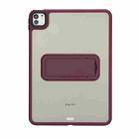 For iPad Air 11 2024 Skin Feel Holder PC Hybrid TPU Tablet Case(Wine Red) - 2