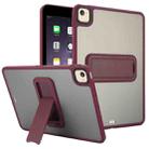 For iPad Air 2 9.7 Skin Feel Holder PC Hybrid TPU Tablet Case(Wine Red) - 1