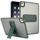 For iPad Air 2 9.7 Skin Feel Holder PC Hybrid TPU Tablet Case(Dark Green) - 1