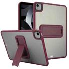For iPad Air 5 / 4 10.9 inch Skin Feel Holder PC Hybrid TPU Tablet Case(Wine Red) - 1