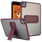 For iPad mini 5 / 4 7.9 inch Skin Feel Holder PC Hybrid TPU Tablet Case(Wine Red) - 1