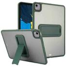 For iPad Pro 11 2018 Skin Feel Holder PC Hybrid TPU Tablet Case(Dark Green) - 1