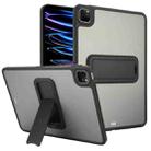 For iPad Pro 11 2022 / 2021 / 2020 Skin Feel Holder PC Hybrid TPU Tablet Case(Black) - 1