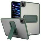 For iPad Pro 11 2022 / 2021 / 2020 Skin Feel Holder PC Hybrid TPU Tablet Case(Dark Green) - 1