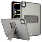 For iPad Pro 11 2024 Skin Feel Holder PC Hybrid TPU Tablet Case(Grey) - 1