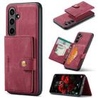 For Samsung Galaxy S24 FE 5G JEEHOOD J01 Retro Magnetic Detachable Wallet Phone Case(Red) - 1