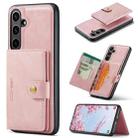 For Samsung Galaxy S24 FE 5G JEEHOOD J01 Retro Magnetic Detachable Wallet Phone Case(Pink) - 1