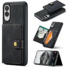 For Samsung Galaxy S25 Edge 5G JEEHOOD J01 Retro Magnetic Detachable Wallet Phone Case(Black) - 1