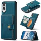 For Samsung Galaxy S25 Edge 5G JEEHOOD J01 Retro Magnetic Detachable Wallet Phone Case(Blue) - 1