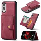 For Samsung Galaxy S25 Edge 5G JEEHOOD J01 Retro Magnetic Detachable Wallet Phone Case(Red) - 1