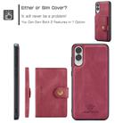 For Samsung Galaxy S25 Edge 5G JEEHOOD J01 Retro Magnetic Detachable Wallet Phone Case(Red) - 2