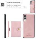 For Samsung Galaxy S25 Edge 5G JEEHOOD J01 Retro Magnetic Detachable Wallet Phone Case(Pink) - 2