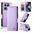 For Xiaomi 14T Pro Side Buckle Magnetic Frosted Leather Phone Case(Purple) - 1