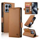 For Xiaomi 14T Pro Side Buckle Magnetic Frosted Leather Phone Case(Brown) - 1