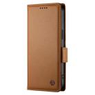 For Xiaomi 14T Pro Side Buckle Magnetic Frosted Leather Phone Case(Brown) - 2