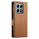 For Xiaomi 14T Pro Side Buckle Magnetic Frosted Leather Phone Case(Brown) - 3