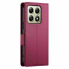 For Xiaomi 14T Side Buckle Magnetic Frosted Leather Phone Case(Wine Red) - 3