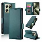 For Xiaomi 14T Side Buckle Magnetic Frosted Leather Phone Case(Dark Green) - 1