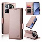 For Xiaomi 15 Side Buckle Magnetic Frosted Leather Phone Case(Rose Gold) - 1