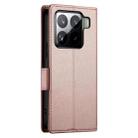 For Xiaomi 15 Side Buckle Magnetic Frosted Leather Phone Case(Rose Gold) - 3