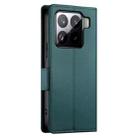 For Xiaomi 15 Side Buckle Magnetic Frosted Leather Phone Case(Dark Green) - 3