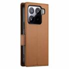 For Xiaomi 15 Side Buckle Magnetic Frosted Leather Phone Case(Brown) - 3