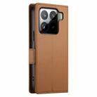 For Xiaomi 15 Pro Side Buckle Magnetic Frosted Leather Phone Case(Brown) - 3
