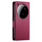 For Xiaomi 15 Ultra Side Buckle Magnetic Frosted Leather Phone Case(Wine Red) - 3