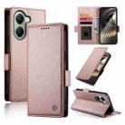 For Xiaomi Poco X7 Pro / Redmi Turbo 4 Side Buckle Magnetic Frosted Leather Phone Case(Rose Gold) - 1