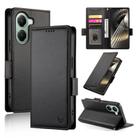 For Xiaomi Poco X7 Pro / Redmi Turbo 4 Side Buckle Magnetic Frosted Leather Phone Case(Black) - 1
