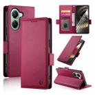 For Xiaomi Poco X7 Pro / Redmi Turbo 4 Side Buckle Magnetic Frosted Leather Phone Case(Wine Red) - 1