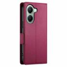 For Xiaomi Poco X7 Pro / Redmi Turbo 4 Side Buckle Magnetic Frosted Leather Phone Case(Wine Red) - 3
