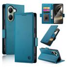 For Xiaomi Poco X7 Pro / Redmi Turbo 4 Side Buckle Magnetic Frosted Leather Phone Case(Blue) - 1