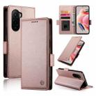 For Xiaomi Poco M7 4G 169mm Side Buckle Magnetic Frosted Leather Phone Case(Rose Gold) - 1
