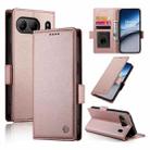 For OnePlus Nord 4 5G Side Buckle Magnetic Frosted Leather Phone Case(Rose Gold) - 1