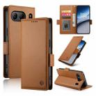 For OnePlus Nord 4 5G Side Buckle Magnetic Frosted Leather Phone Case(Brown) - 1