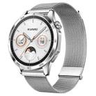 For Huawei Watch GT5 46mm Daul-section Magnetic Milan Steel Mesh Watch Band(Silver) - 1