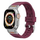 For Apple Watch 46mm / 49mm / 45mm / 44mm Trailblazer Oval Holes Silicone Watch Band(Wine Red) - 1