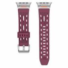 For Apple Watch 46mm / 49mm / 45mm / 44mm Trailblazer Oval Holes Silicone Watch Band(Wine Red) - 2