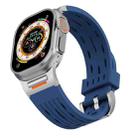 For Apple Watch 46mm / 49mm / 45mm / 44mm Trailblazer Oval Holes Silicone Watch Band(Midnight Blue) - 3