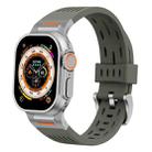 For Apple Watch 46mm / 49mm / 45mm / 44mm Trailblazer Oval Holes Silicone Watch Band(Forest Green) - 1