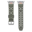 For Apple Watch 46mm / 49mm / 45mm / 44mm Trailblazer Oval Holes Silicone Watch Band(Forest Green) - 2