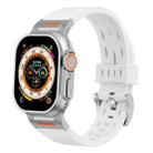 For Apple Watch 46mm / 49mm / 45mm / 44mm Trailblazer Oval Holes Silicone Watch Band(White) - 1